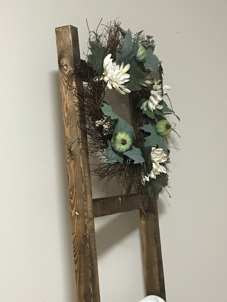 Blanket ladder with Basket Quilt Rack Towel Storage Blanket Etsy