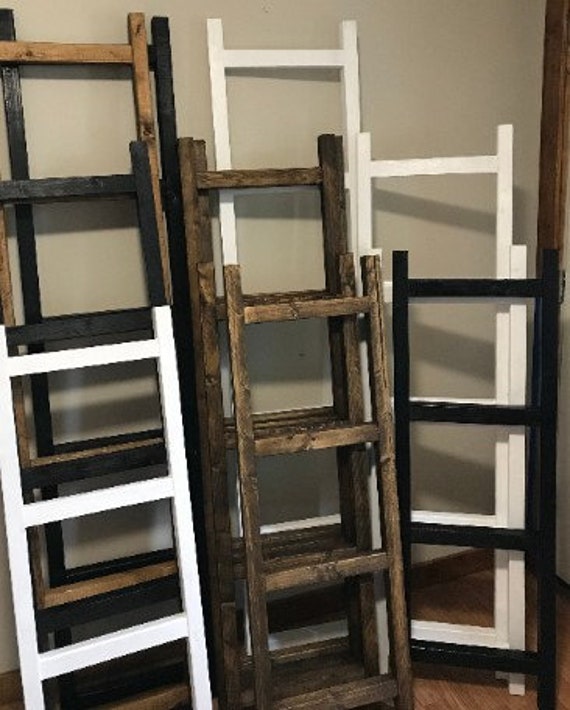 Wood Blanket Ladder Quilt Rack Towel Storage Etsy