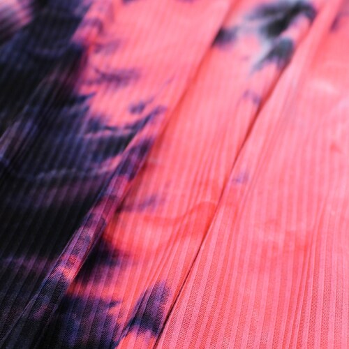 Ribbed Knit Fabric Neon Yellow and Orange Tie Dye Poly Etsy