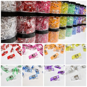 100 Piece Sewing Clips/Quilting Clips/Wonder Clips, Available by Color, Red/Pink/Deep Pink/Orange/Yellow/Green/Blue/Purple/Clear/Muli-Color