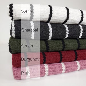 Waffle Knit Fabric, STRIPED SOLIDS VARIETY, Poly Blend, Fabric by the 1/2 Yard, Yard, or Sample, 4 Way Stretch