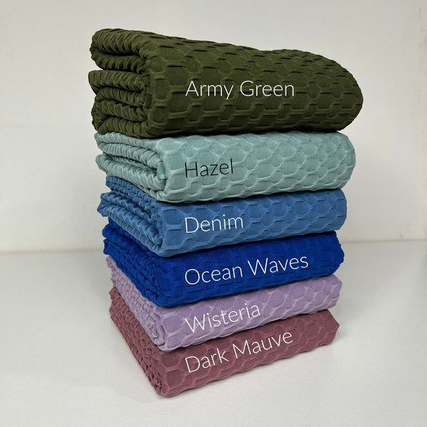 Honeycomb Knit Fabric, SOLIDS VARIETY, 17 Colors, Athletic/Swimwear, Poly Spandex Blend, Fabric by the 1/2 yard, yard, Sample, 4 Way Stretch