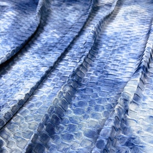 Honeycomb Knit Fabric, Denim Blue/White Tie Dye, Athletic Knit/Swimwear, Polyester Spandex Blend, Fabric by the 1/2 yard, yard, or Sample