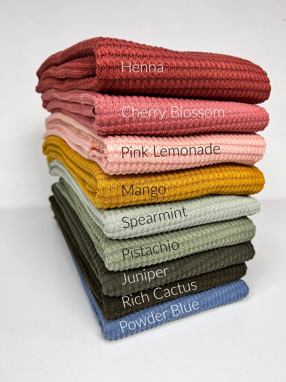 Chunky Waffle Knit Fabric, SOLIDS VARIETY, 15 Colors