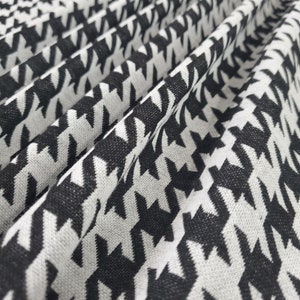 Double Knit Jacquard Fabric, Black/Grey Houndstooth Print, , 2 Way Stretch