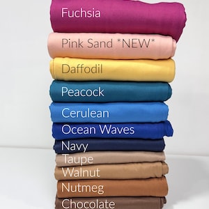 Double Brushed Poly Fabric: 69 Colors, SOLIDS Variety, Poly Spandex, 170 GSM