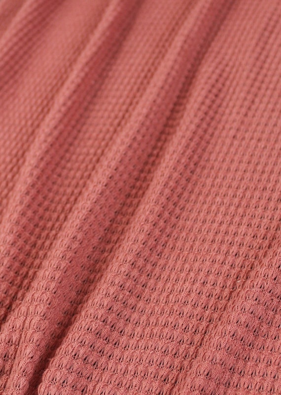 ★22-23FW★KNITTED★SOFT COTTON HEAVY WAFFLE KNIT Cotton Waffle Knit Fabric Solid Plum Purple | 54 Inch Width