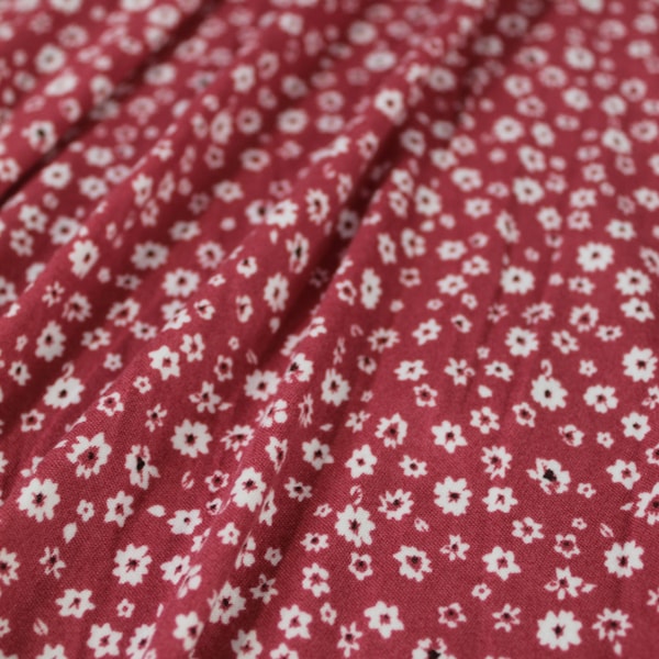 Double Brushed Poly, DBP Fabric, Pink Ditsy Floral Print. Fabric by the 1/2 Yard, Yard, or Sample, 4 Way Stretch