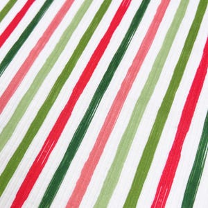 Rib Knit Fabric, Vertical Stripes in Shades of Pinks and Greens, 4x2 Rib, Fabric by the 1/2 Yard, Yard, Sample, 4 Way Stretch