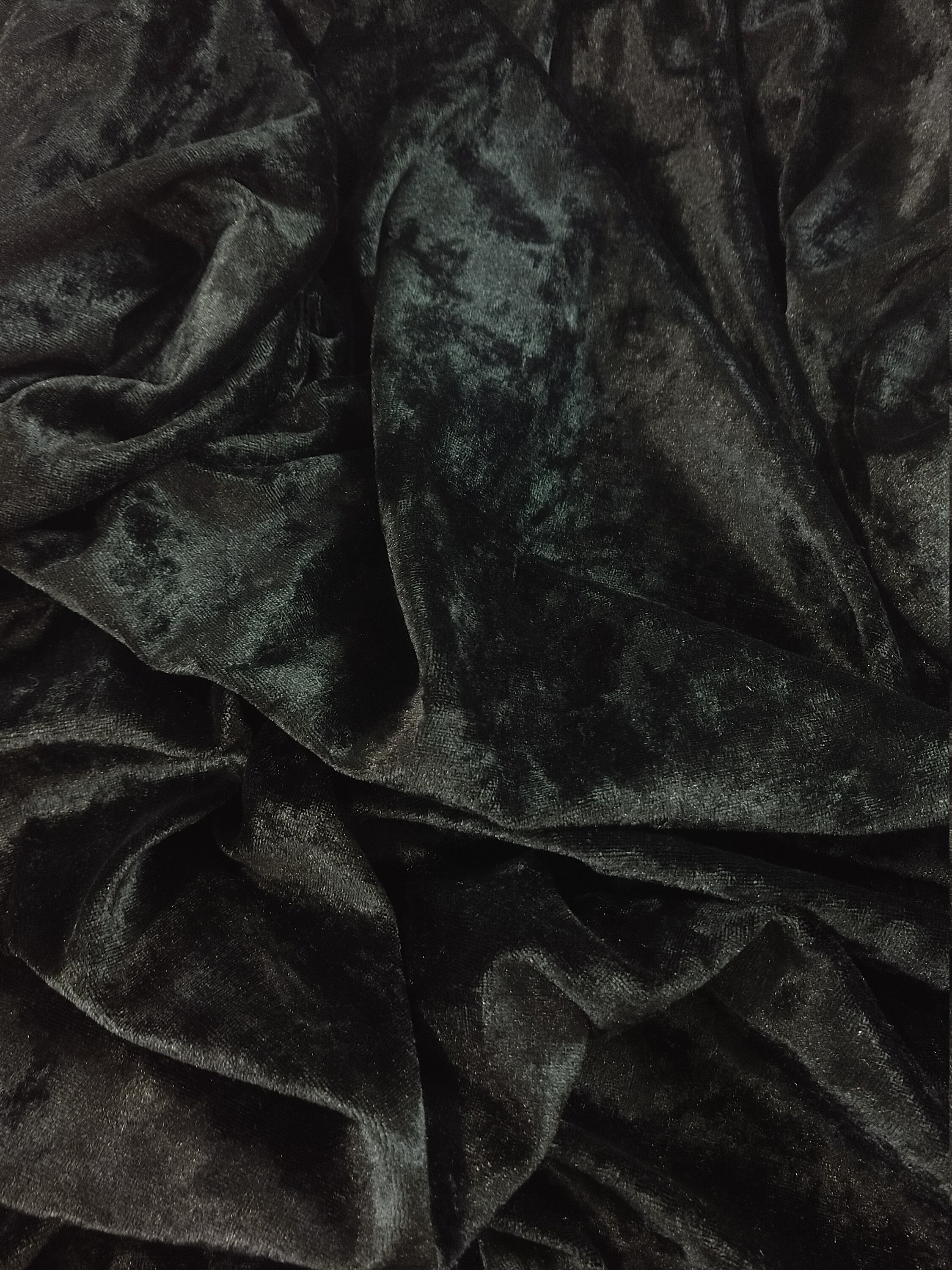 Crushed Velvet Fabric Black Fabric Poly Spandex Blend Etsy