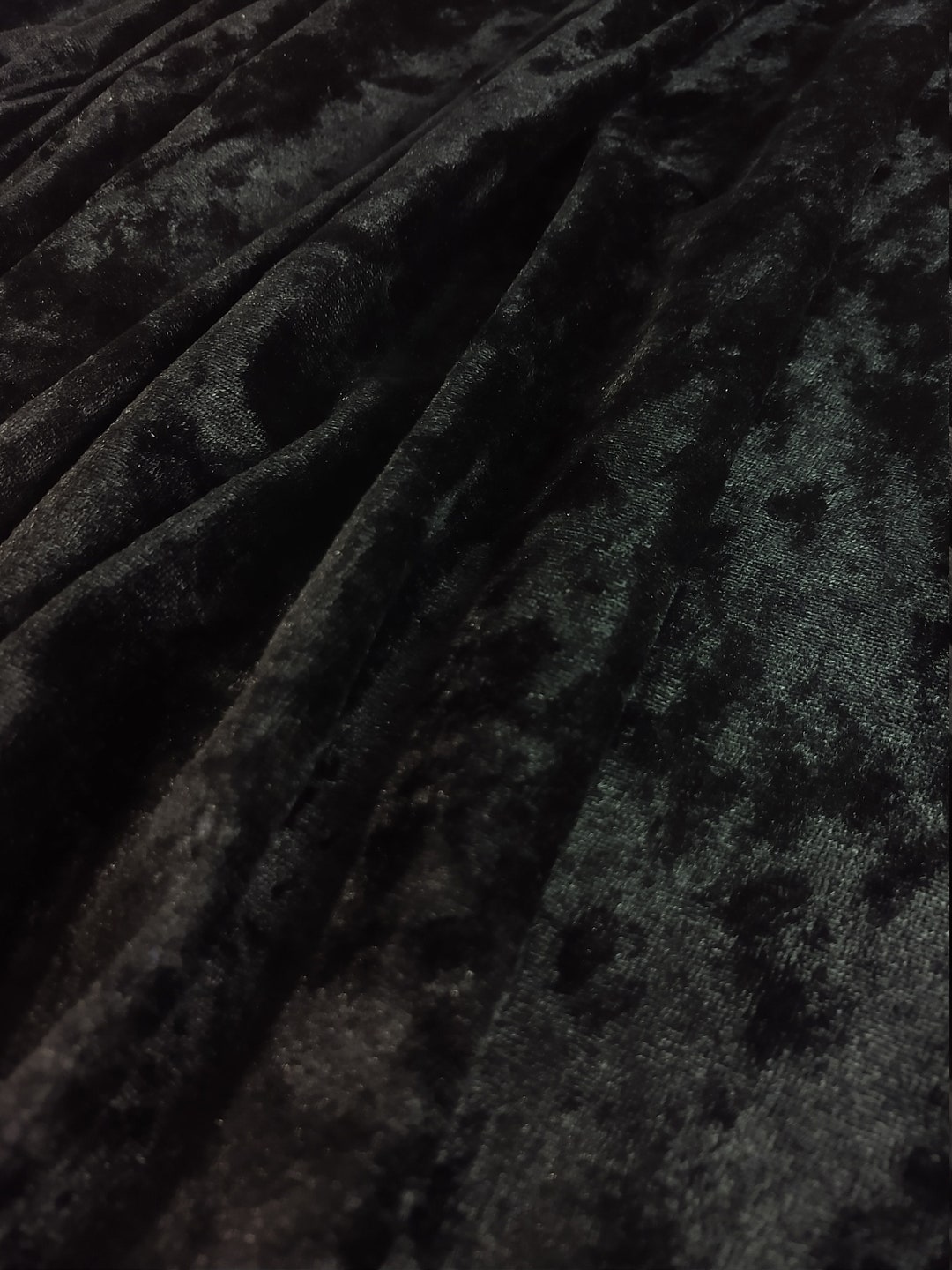Crushed Velvet Fabric Black Fabric Poly Spandex Blend Etsy