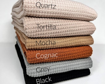Tejido de punto gofre grueso: variedad de colores lisos, 15 colores, 220 g/m²