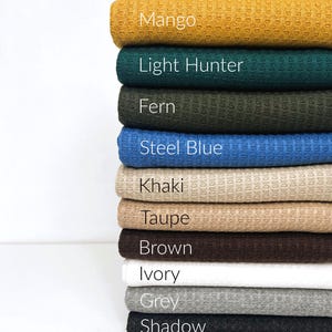 Waffle Knit Fabric, SOLIDS VARIETY, Poly Blend,