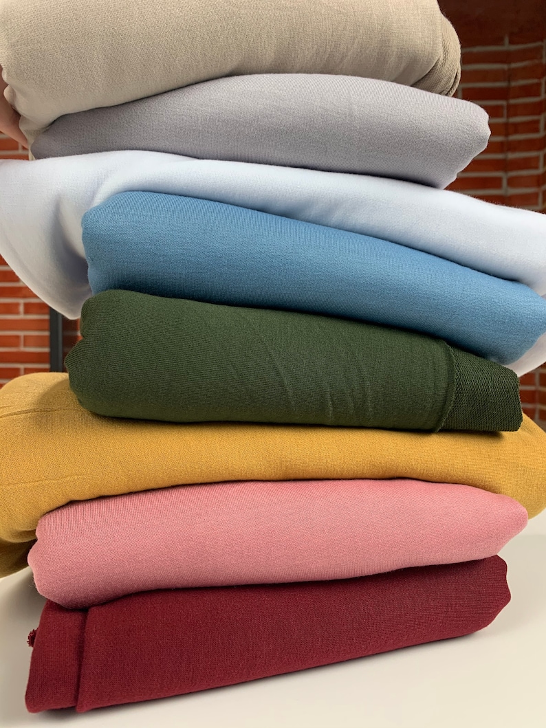 French Terry Knit Fabric SOLIDS VARIETY Poly Rayon Blend Etsy