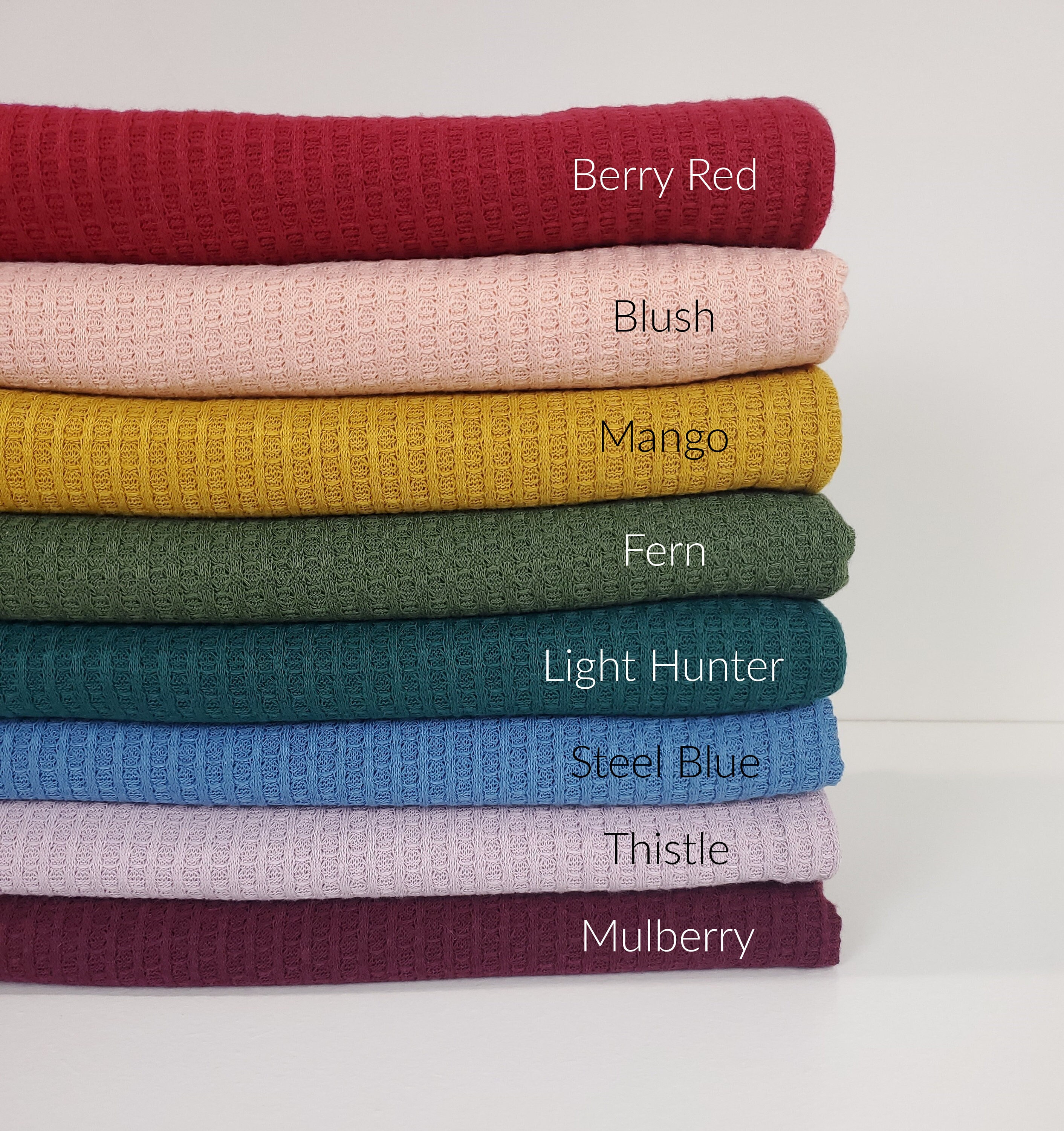 Waffle Knit Fabric SOLIDS VARIETY Poly Blend Fabric by the Etsy