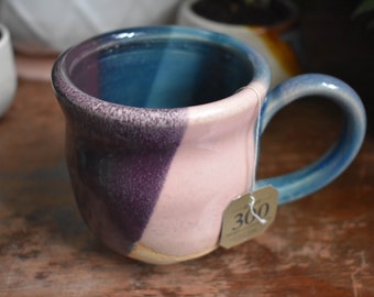 handmade pottery stoneware 10 oz purple mug