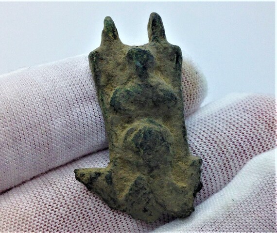 Ancient Bronze Medieval Saints Fragment Pendant -