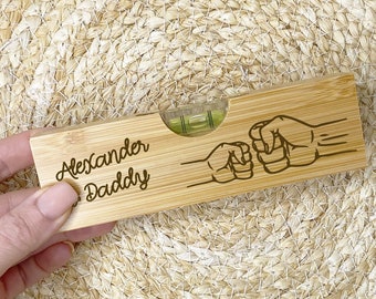 Fathers Day Gift, Birthday For Him, Tradesman Gift, Dad & Son Personalised Wooden Spirit Level Bottle Opener, Personalised Bottle Opener