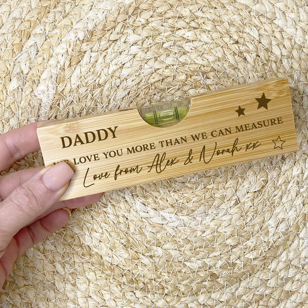 Fathers Day Gift, Birthday, Gift For Grandad/To Be, Daddy Gifts, Personalised Bottle Opener, Personalised Wooden Spirit Level Bottle Opener