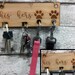 Personalised Key & Dog Lead Holder - Engraved Wooden His + Hers Key Hook - Dog Leash Hanger - Personalized Gift for Dog Owner Leash Hook