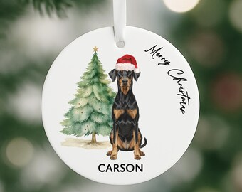 Doberman Christmas Ornament: Personalised Pet Decoration for Xmas Tree