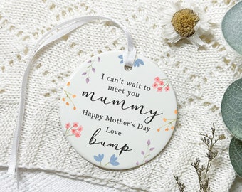 First Mothers Day Gift from Bump, Ceramic Ornament with Giftbox, Mummy to Be Gift from Baby Bump, Mothers Day Pregnancy Gift, Baby Keepsake