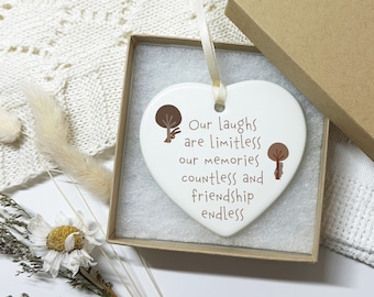 Friendship Gift, Best Friend Gift, Gift For Her, Ceramic Heart Plaque, Gift For Friend, Galentines Day Gifts