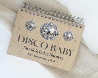 Disco Baby Shower Guestbook | Personalised Retro Dancing, Pregnancy Journal