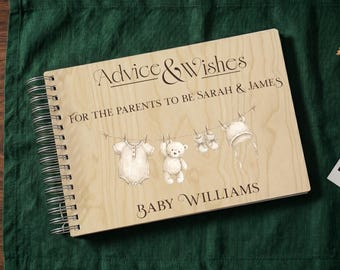 Advice & Wishes Baby Shower Journal | Personalised Guestbook for New Parents to be