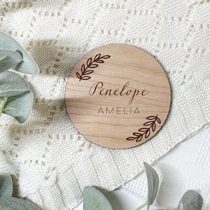 Baby Arrival Sign, Hello My Name Is, Engraved Baby Name Plaque, Social Media Photo Prop Disc, Baby Name Announcement