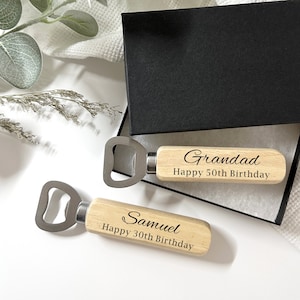 30th Birthday Gift for Him, Personalised Beer Bottle Opener, 30th Birthday Present for Men