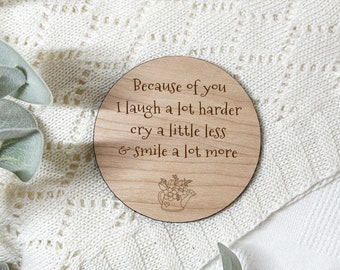 Mindfulness Gift, Handmade Wooden Coaster Gift Set, Engraved Keepsake With Love, Positivity Friendship Present for Women Sentimental Gift