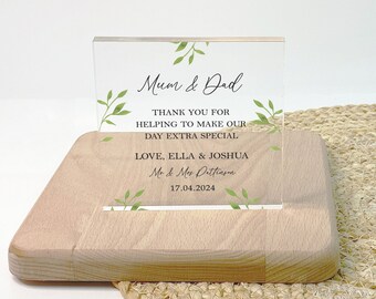 Parents of the Bride Gift, Thank you Gifts from Bride & Groom, Mother of the Bride, Mother of the Groom Plaque, Parents of the Groom Plaque