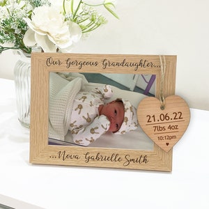 Granddaughter Frame, Personalised Photo Frame for New Granddaughter, Gift for Grandparents, Granddaughter arrival