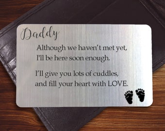 Daddy To Be Wallet Card, Message from Bump, Pregnancy Gift