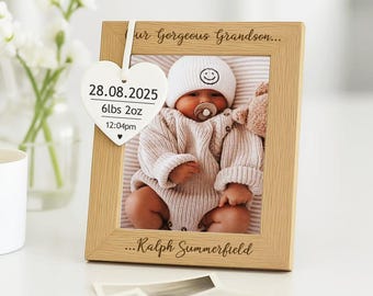 Personalised New Grandchild Photo Frame | Granddaughter & Grandson Frame, New Grandparents Gift