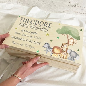 Baby Memory Box, Personalised Keepsake Box for Newborn Baby, Special Memories Baby Wooden Box