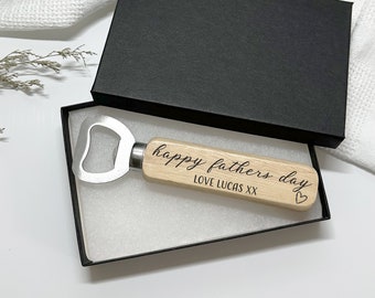 Personalised First Father's Day Gift, Wooden Bottle Opener for Daddy, Fathers Day Gift for Grandad, Birthday Gift for Dad or Grandad