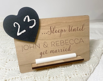 Countdown to Wedding, Personalised Countdown Chalk Plaque, Days Until we Become Mr & Mrs, Engagement Gift / Sign, Days Weeks Until I Do
