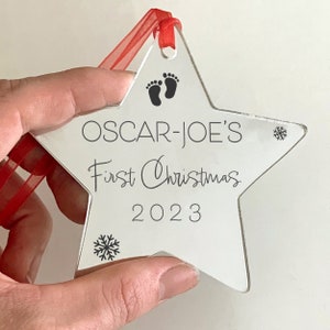 First Christmas Decoration, Personalised 1st Christmas Bauble for Baby, First Christmas 2023, Baby Keepsake