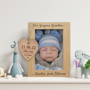 Grandparents Gift for New Baby Arrival, First Grandchild Photo Frame, Grandparent Frame & Plaque