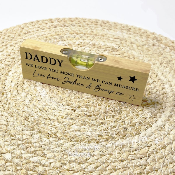Personalized Wooden Spirit Level Bottle Opener: Gift for Dad/Grandad