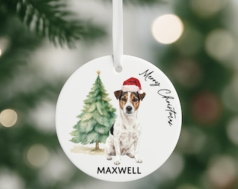 Jack Russell Christmas Ornament, Personalised Dog Bauble, Various Coat Colour Choice