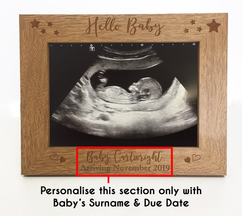 Personalised Baby Scan Photo Frame Baby Shower Gift Etsy