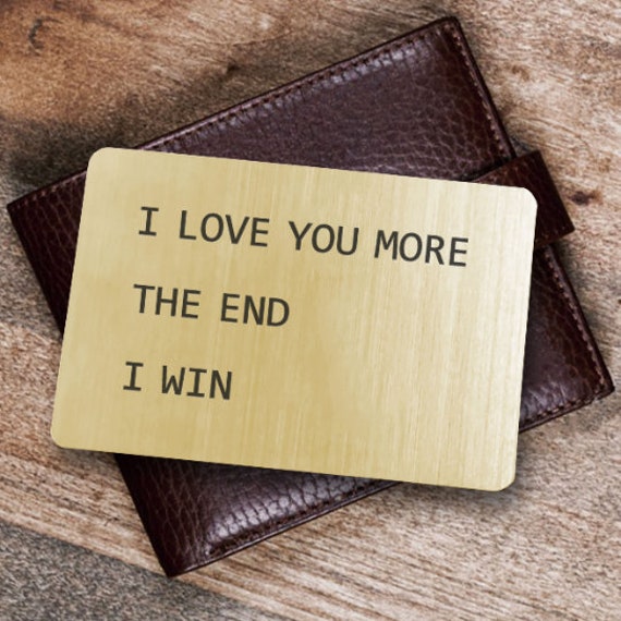 10 Years Anniversary Card Gifts for Him Husband, Engraved Metal Wallet  Insert, Happy 10th Ten Wedding Anniversary Cards Gift for Men, Unique Ten  Years