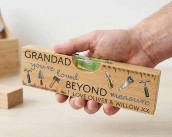 Personalized Grandad Spirit Level Bottle Opener | Handyman Tool Gift