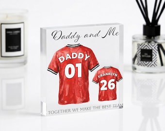 Personalised Daddy Gift | Football Plaque Sign, New Dad Birthday Present