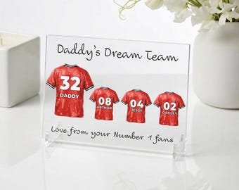 Dad's Dream Team Football Plaque | Personalised Gift for Daddy