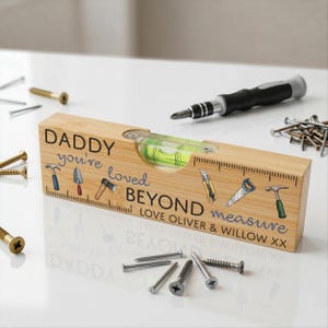 Personalized Daddy Gift | Wooden Spirit Level Bottle Opener for Dad
