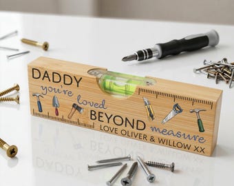 Personalized Daddy Gift | Wooden Spirit Level Bottle Opener for Dad
